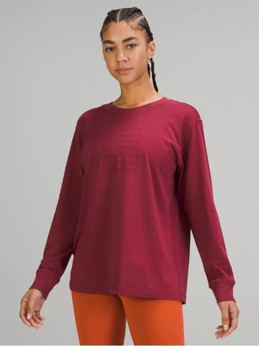 Lululemon All Yours Graphic Long Sleeve Shirt Deep Berry Size 10